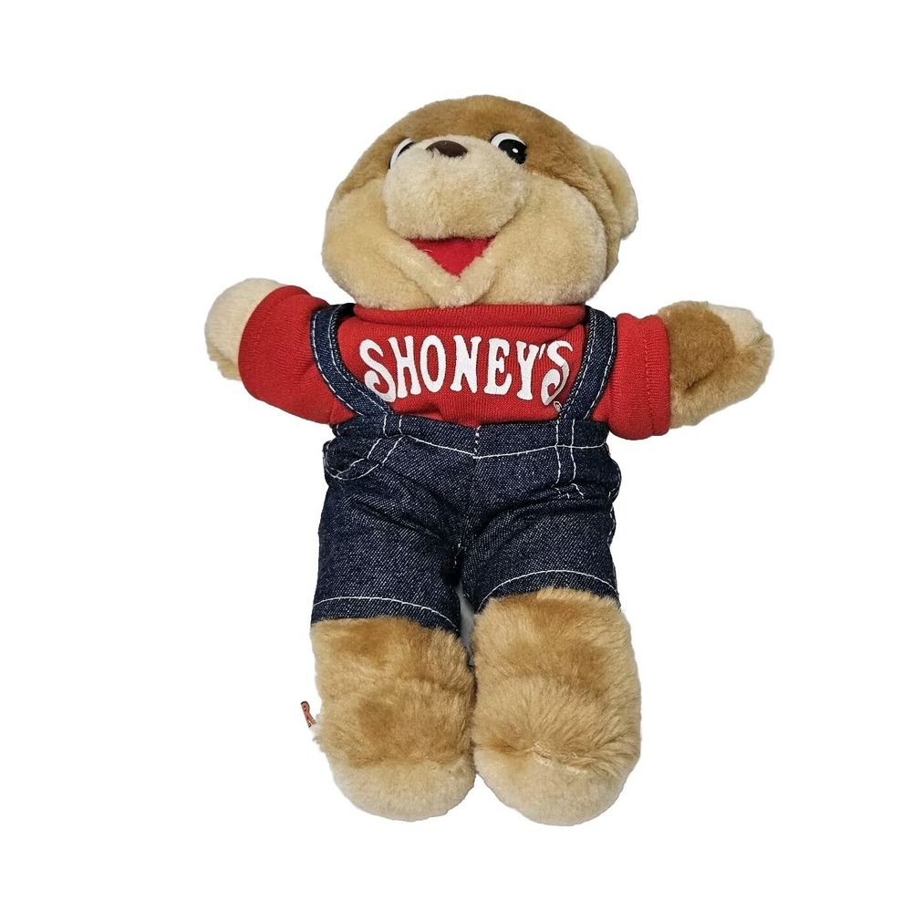 Shoney's Advertising Bear Plush 1986 Restaurant Collectibles Stuffed Toy 12"